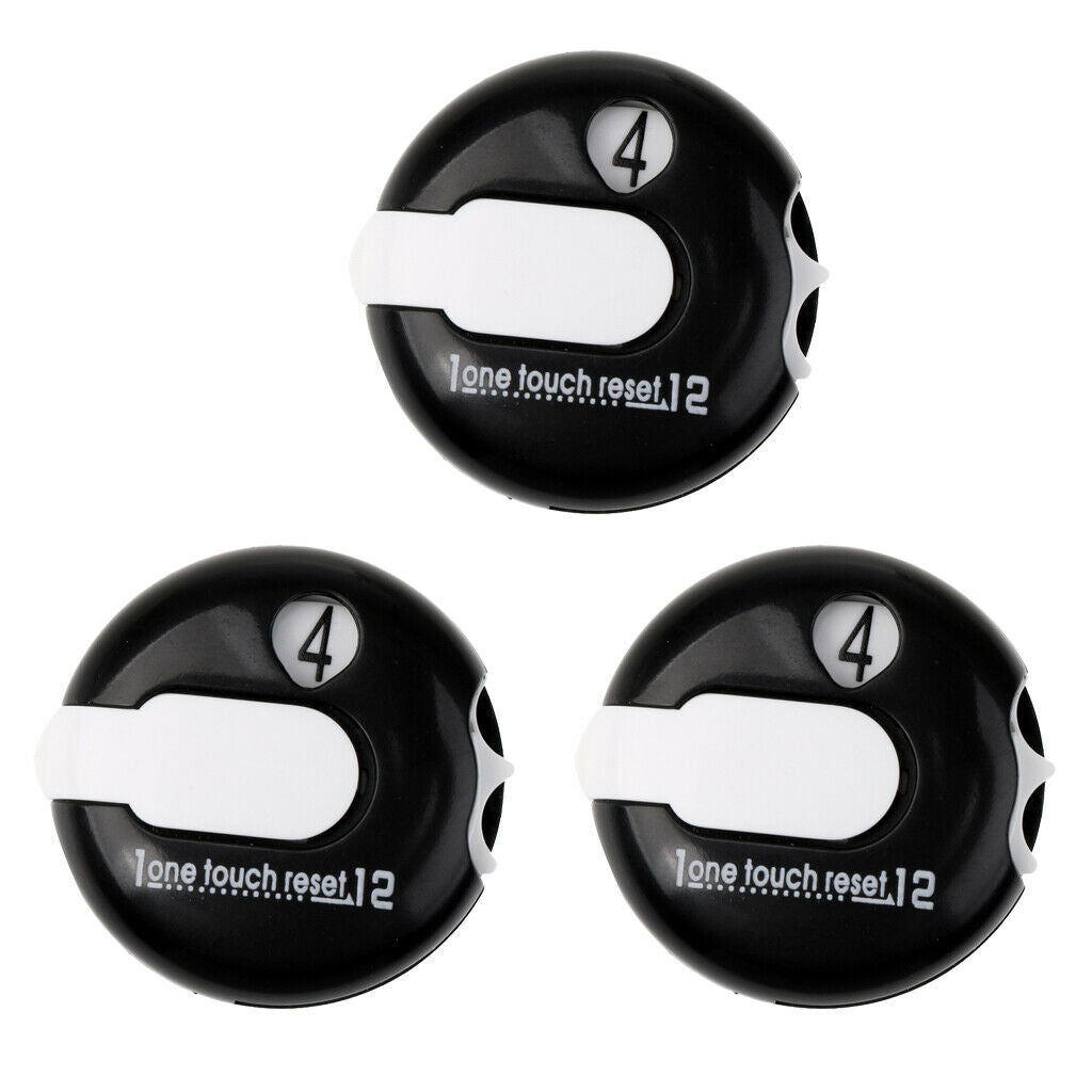 3 Pack Golf   Touch Reset Counter Golf Stroke Score Counters, Black