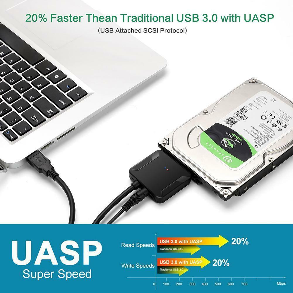 USB 3.0 To Connect SATA 2.5" 3.5" PC Laptop Hard Disk Drive SSD Adapter Cable