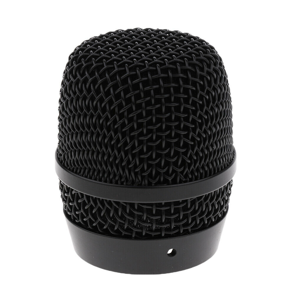 Practical 2x Steel Mic Grill Ball Heads Black for BBS Wireless Microphone Parts