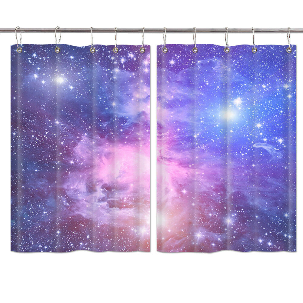 Outer Space Galaxy Kitchen Curtains Window Drapes 2 Panels Set for Kitchen Cafe