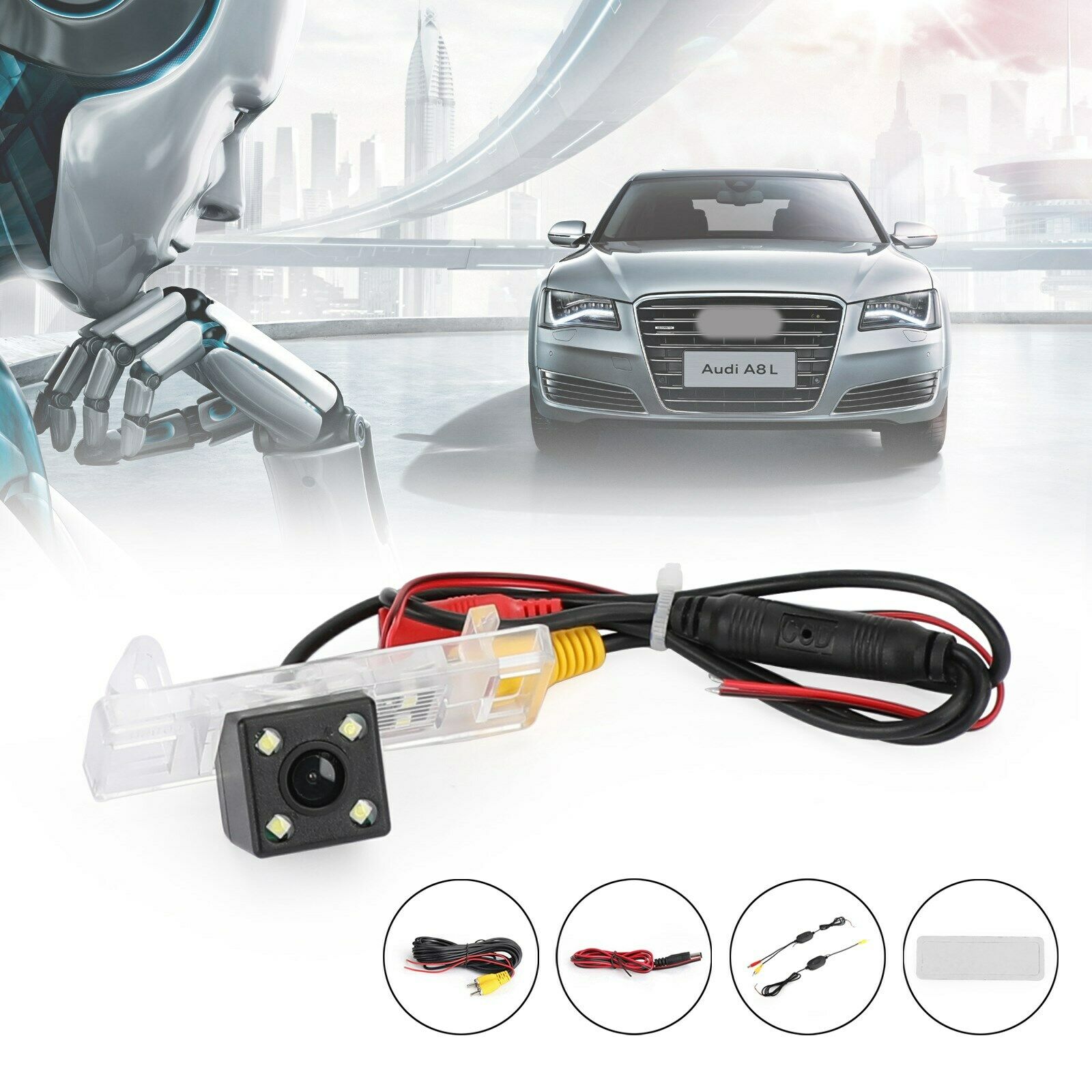 Wireless 4LED Backup Camera Fit for Qashqai X-Trail Geniss Sunny Pathfinder CN
