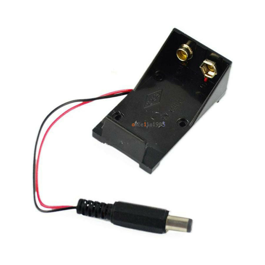 2PCS New 9V Battery Holder Box Case Wire Plug 5.5*2.1mm for Arduino UNO R3
