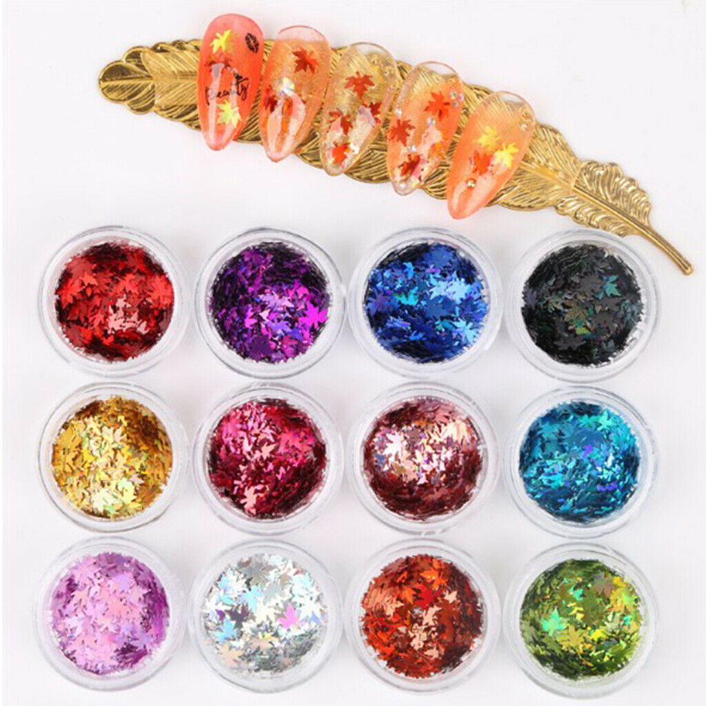 60Pcs Beautiful Nail Sequins Long Lasting Nail Art Manicure DIY Decoration