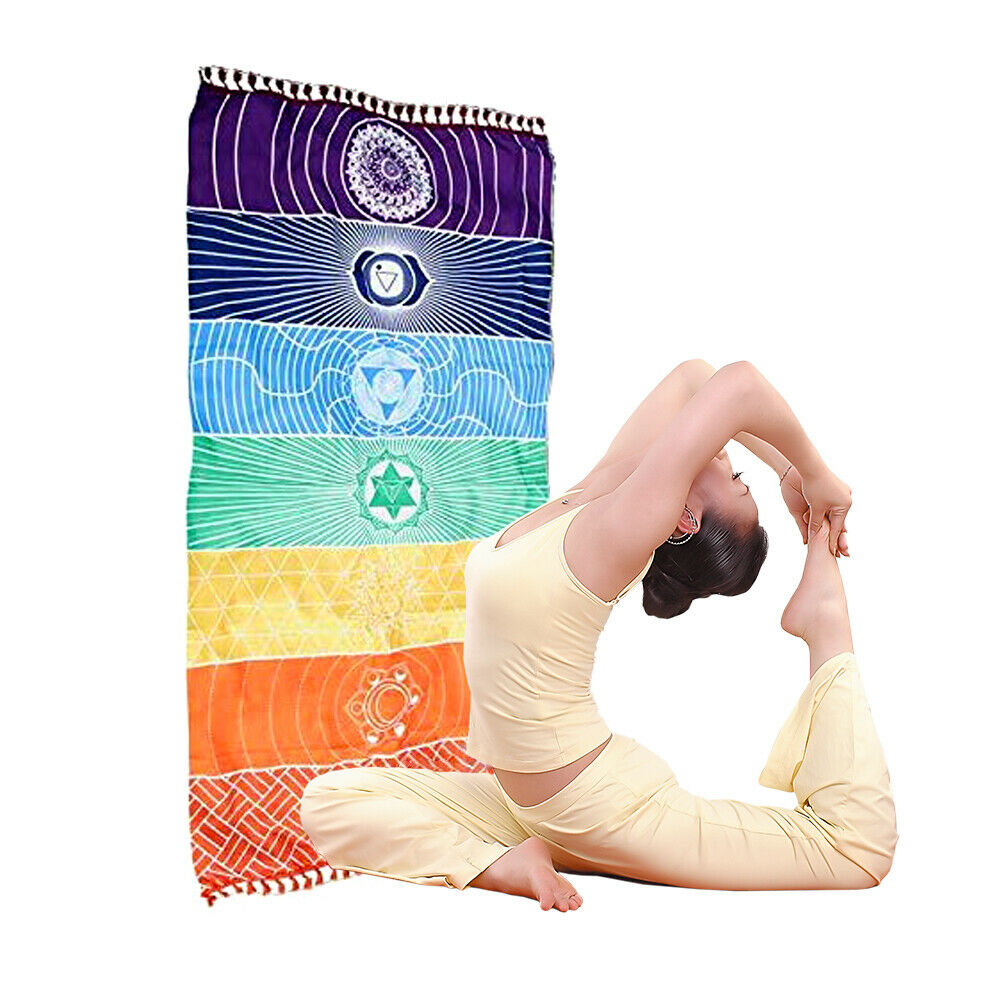 Colorful Polyester Yoga Mat Rainbow Beach Towel Multicolored Turkish Bath Towel