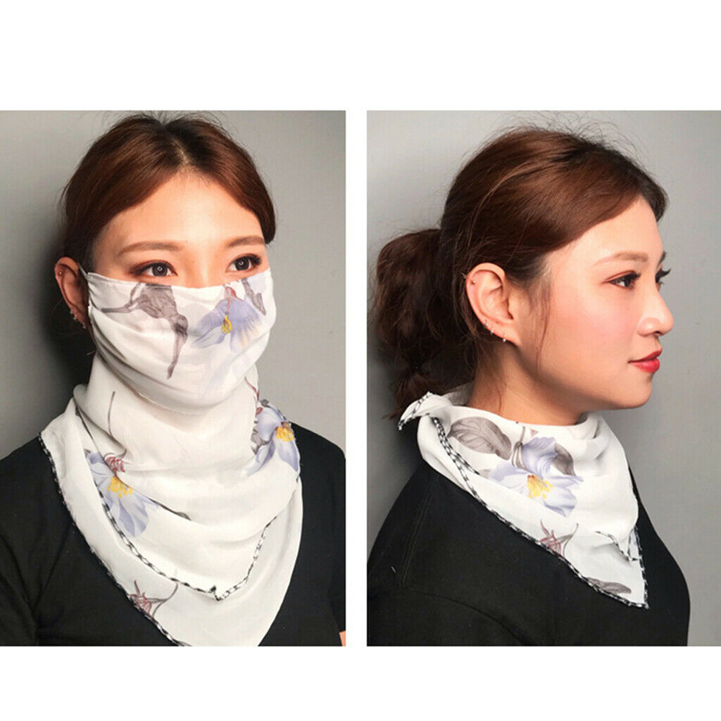 3 Pack Floral Face Scarf Outdoor Dust-proof Sun Protective Silky Scarf