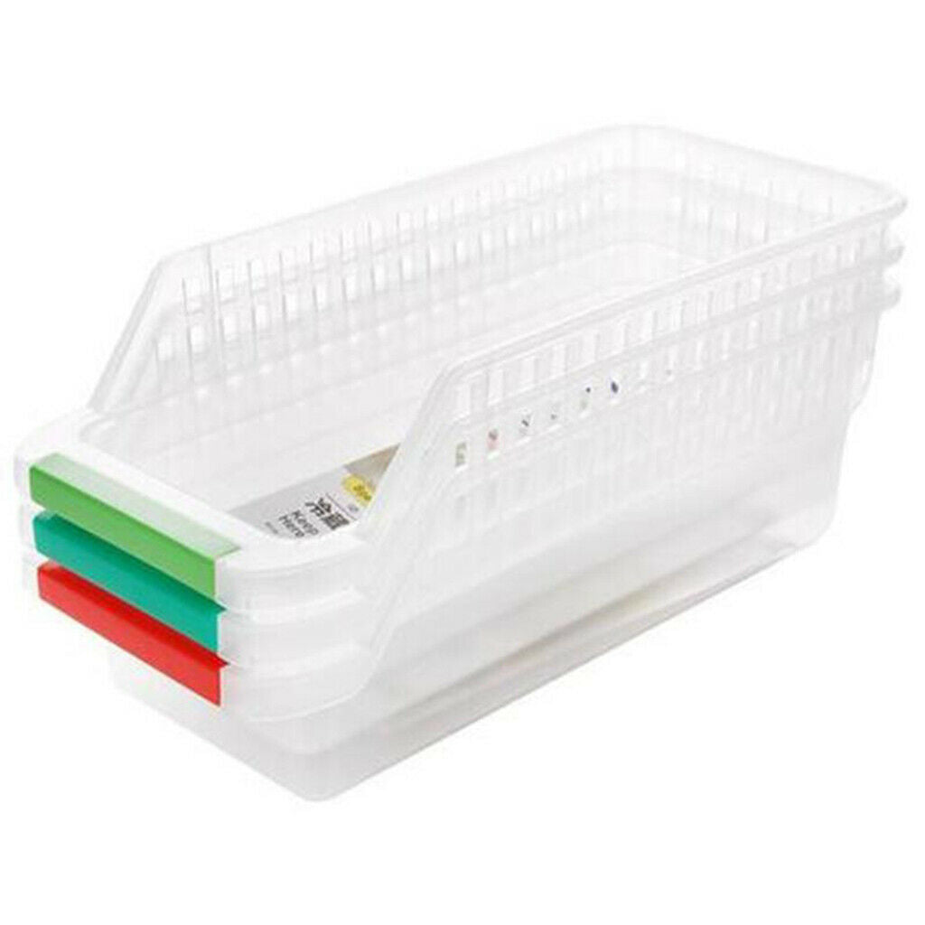 4 Set of Fridge Drawer Bin Basket Organizer for Vegetables Yogurt Pasta