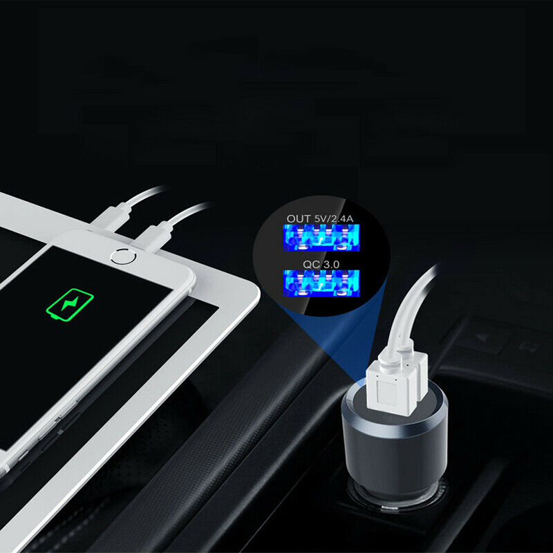 Car MP3 Bluetooth Transmitter Atmosphere Light Voice Assistant QC3.0 Fast Charge