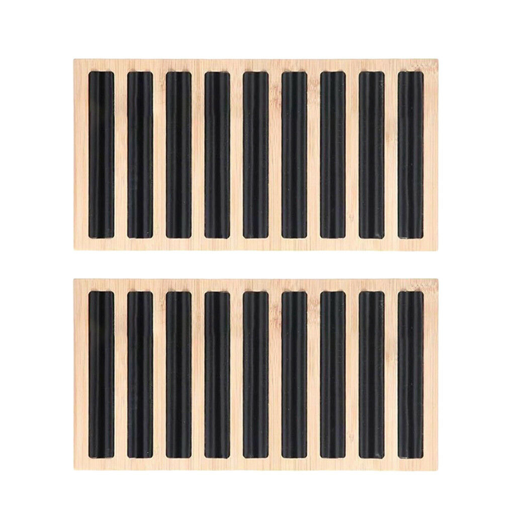 2Pcs Bamboo Wooden Jewelry Display Plate Shop Rings Earrings Storage Stand