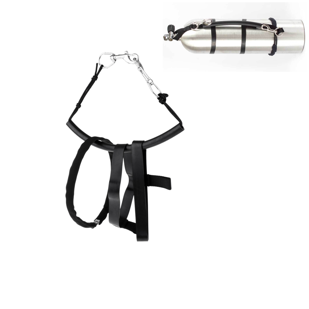 Scuba Diving Tank Bottle Stage Kit with Adjustable Band and 2 End Bolt Snap