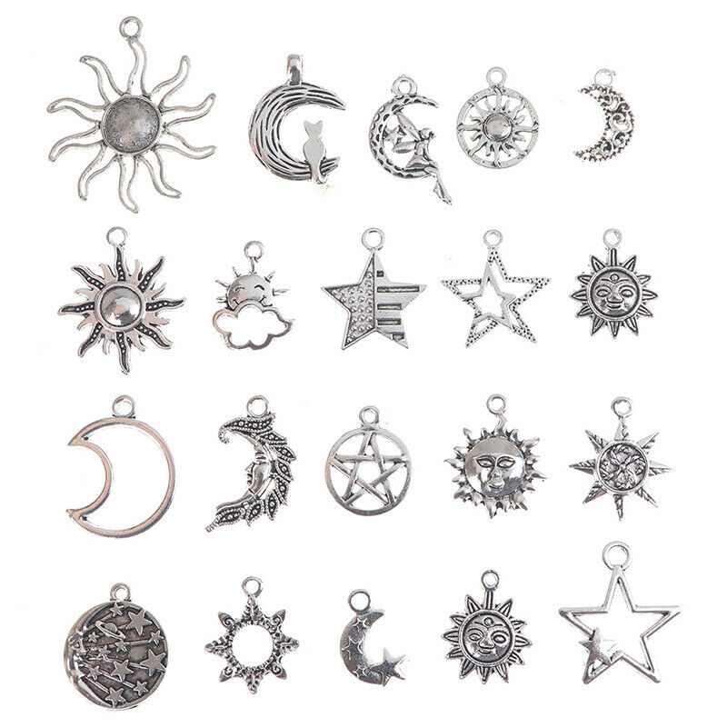 70pcs Sun Moon Stars Charms Pendant For Diy Jewelry Necklace Bracelet Mak SJ