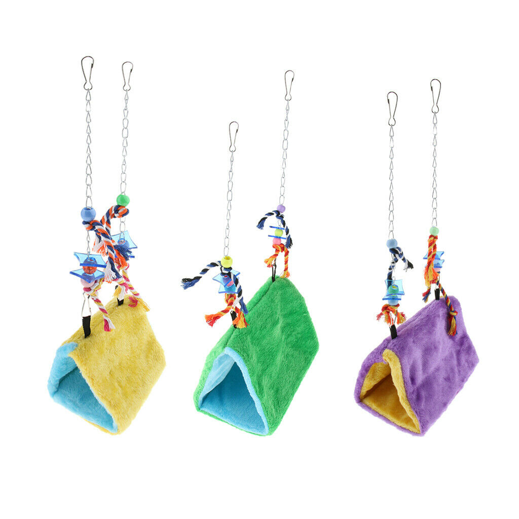 Bird Parrot Cage Hanging Ornaments Parrots Cozy Hammock 3 Sizes S