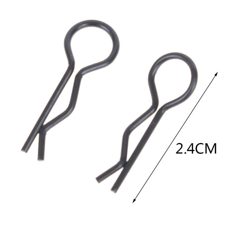 50x RC Car Black Metal Bodyshell Clips Pins R Shape for 1/10 RC Rock Craw.l8