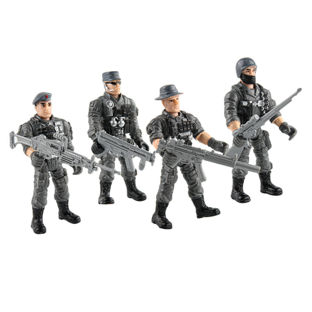 4pcs Marine Corps Soldier Military Scene Sand Table Layout Collection Gift
