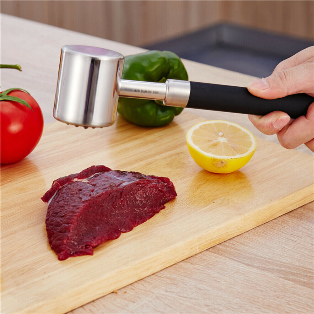 Stainless Steel Metal Meat Mallet Tenderizer Steak Beef Hammer Kitchen Tool