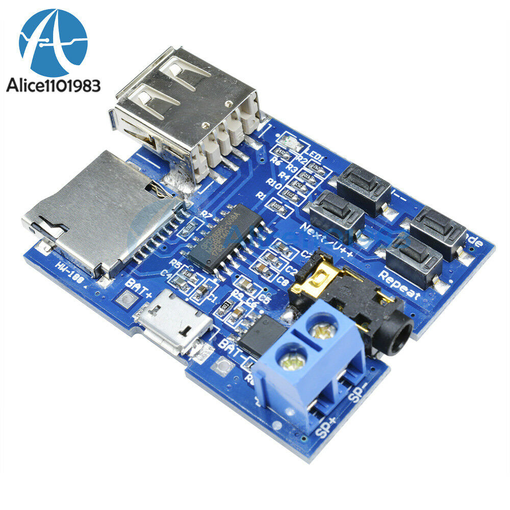 2Pcs TF/U Disk MP3 Format Decoder Board Amplifier Decoding Aaudio Player Module
