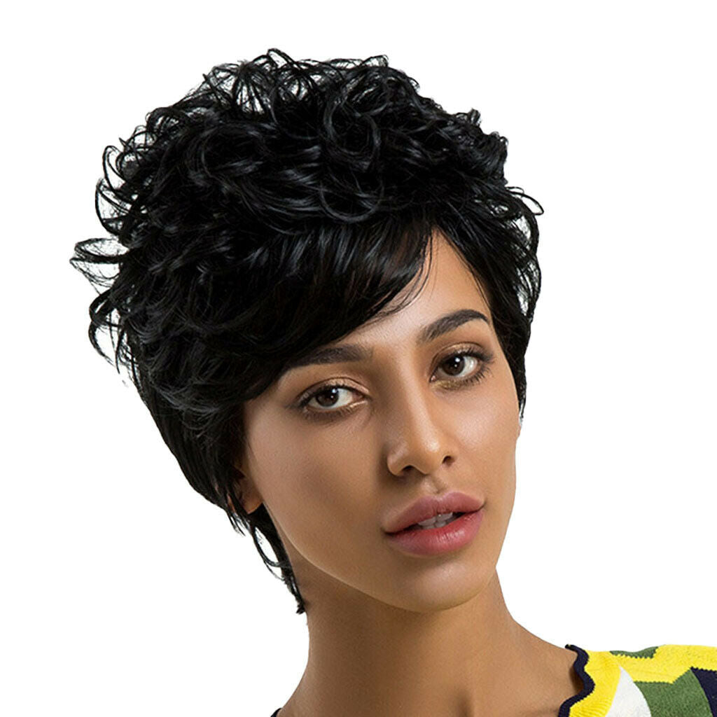 Short Afro Curly Wigs Synthetic Short kinky Wigs for Women Black Tight Curly