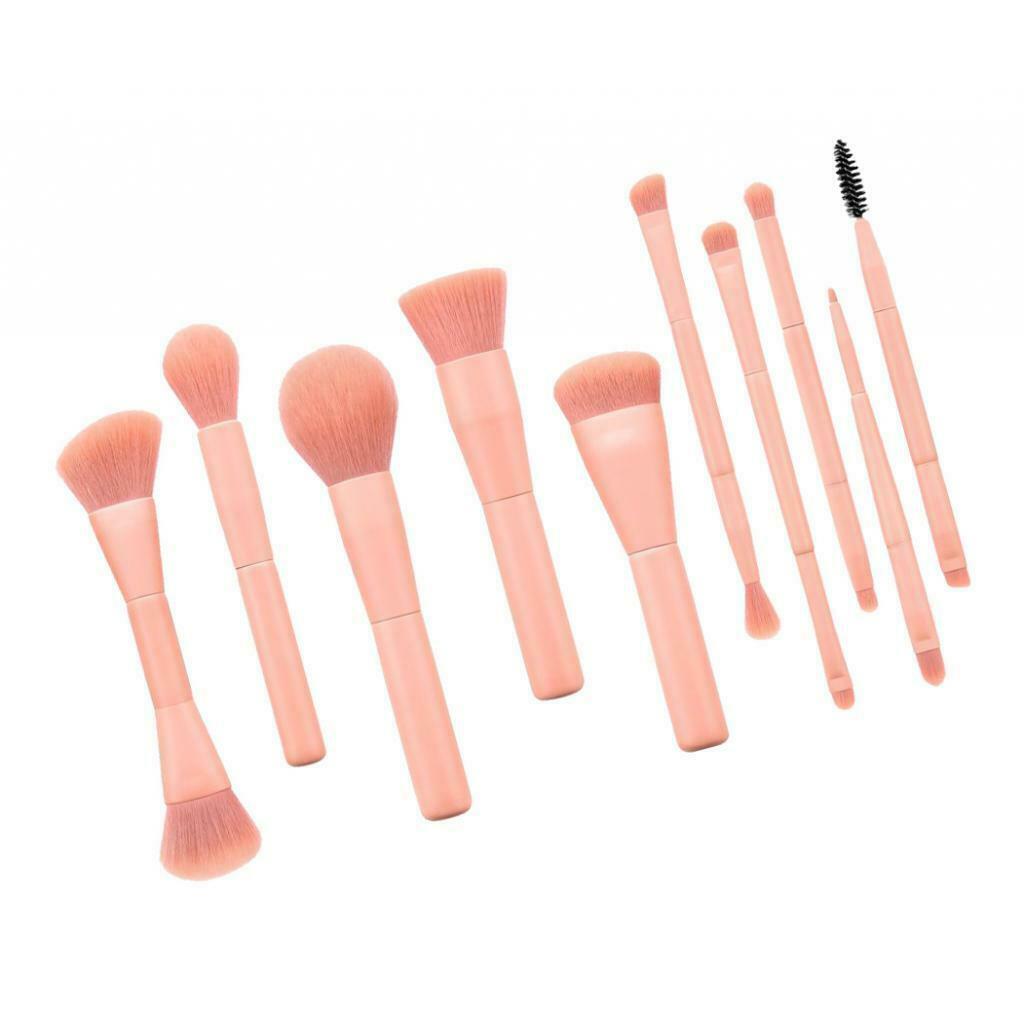Pink Makeup Cosmetics Brushes Set Blush Blender Eyeshadow Eyeliner Brush