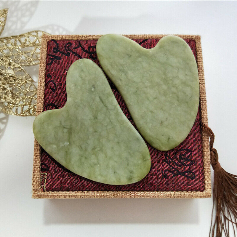 Natural Jade Stone Guasha Board Massage Tool SPA Therapy Gua Sha Massag.l8