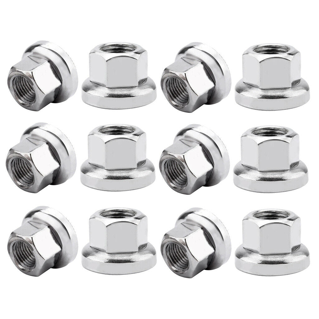 12x M10 Bike Wheel Axle Nuts Skewer Bolt Nut Road Cycle Hardware Replacement