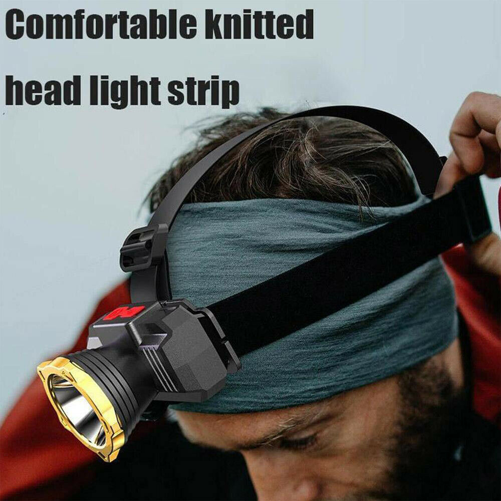 Waterproof LED Headlamp Headlight Head Lamp Torch Flashlight USB Rechargeable