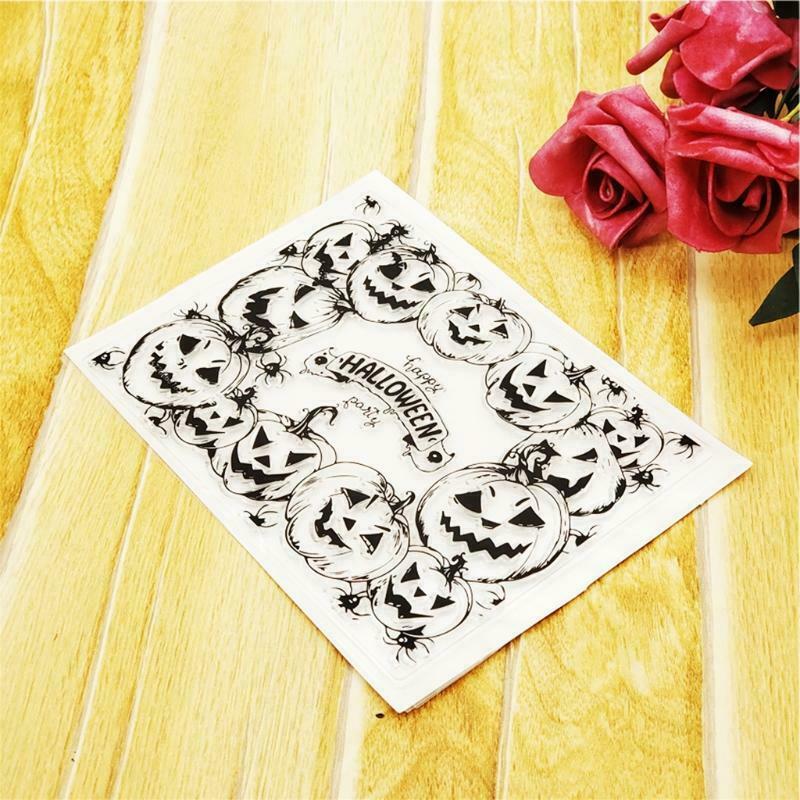 Happy Halloween Pumpkin Silicone Clear Seal Stamp DIY Scrapbooking Emboss Photo