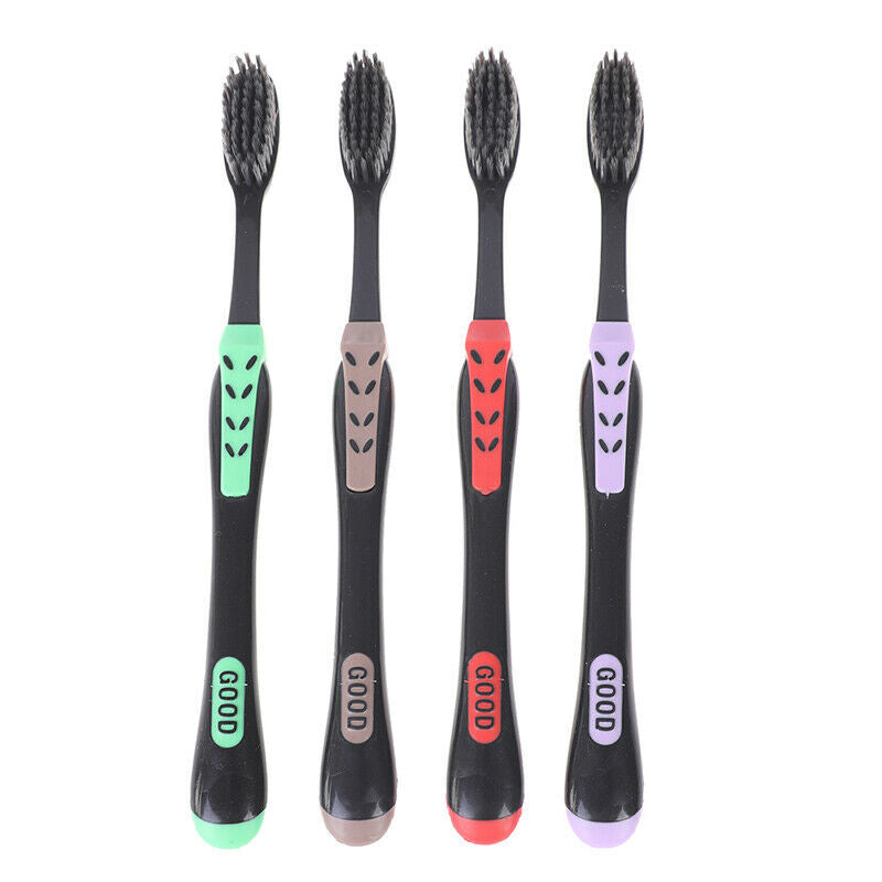 4Pcs/Pack Adults Bamboo Toothbrush Charcoal Nano Toothbrush Dental Oral C.l8