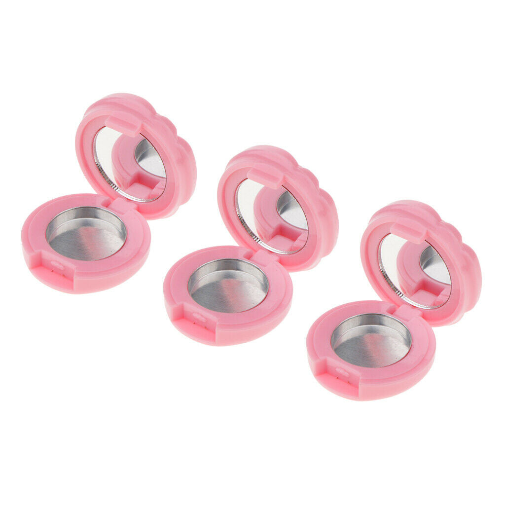 3PCS Empty Makeup Palette Powder Eyeshadow Blush Lip Gloss DIY Case Pink
