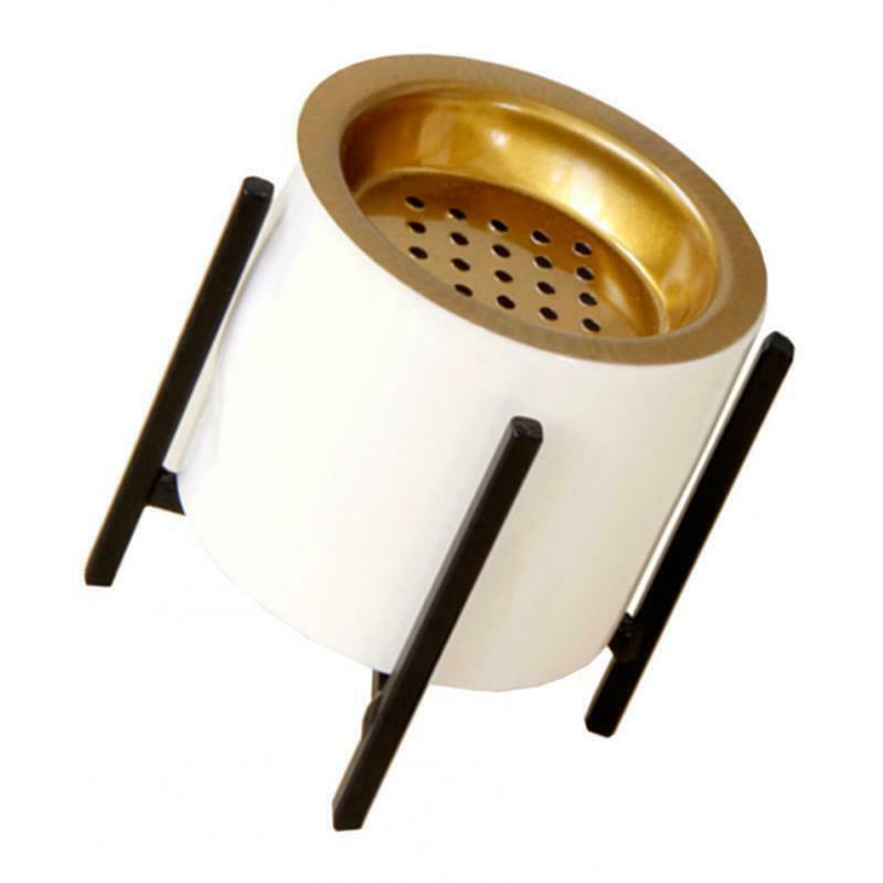 Ceramic Incense Burner Censer with Bracket Gasket Home Deco Black Bracket-S