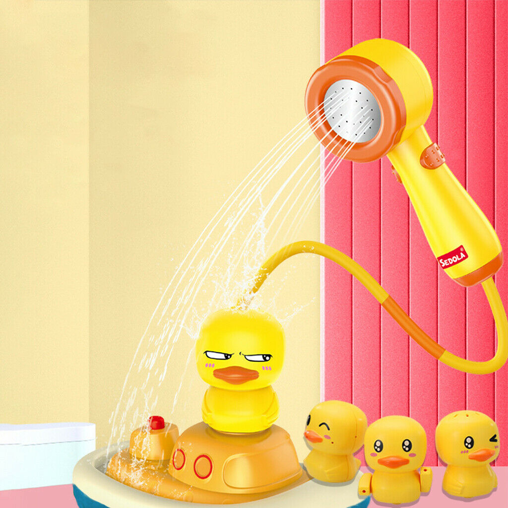 Electric Water Pump Duck Water Spray Baby Bathtub Shower Head Toys Gifts
