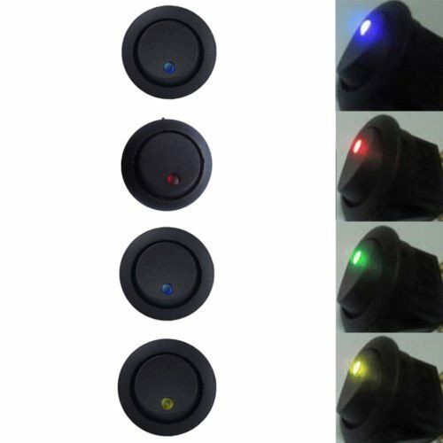 20PCS LED Dot Light 12V Car Auto Boat Round Rocker ON/OFF TOGGLE SPST SWITCH