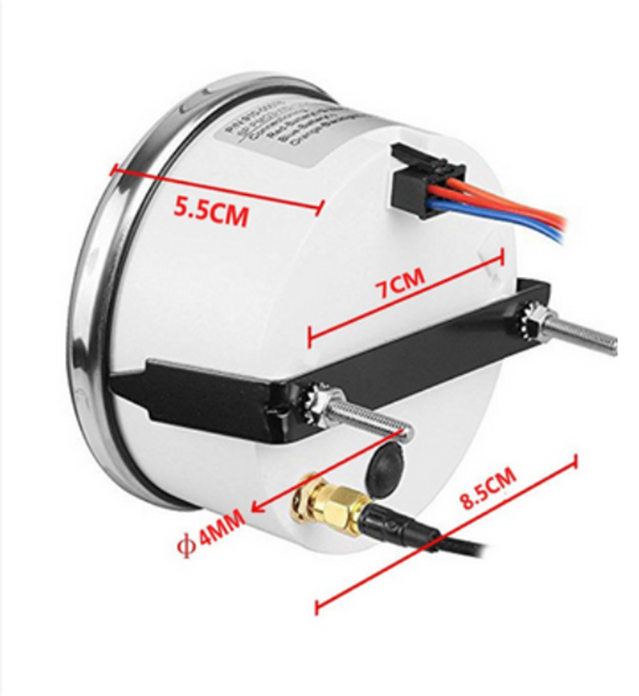 12/24V Auto Car Marine RPM Tachometer Gauge LCD Tacho Hour Meter 0-4000 RPM 85mm