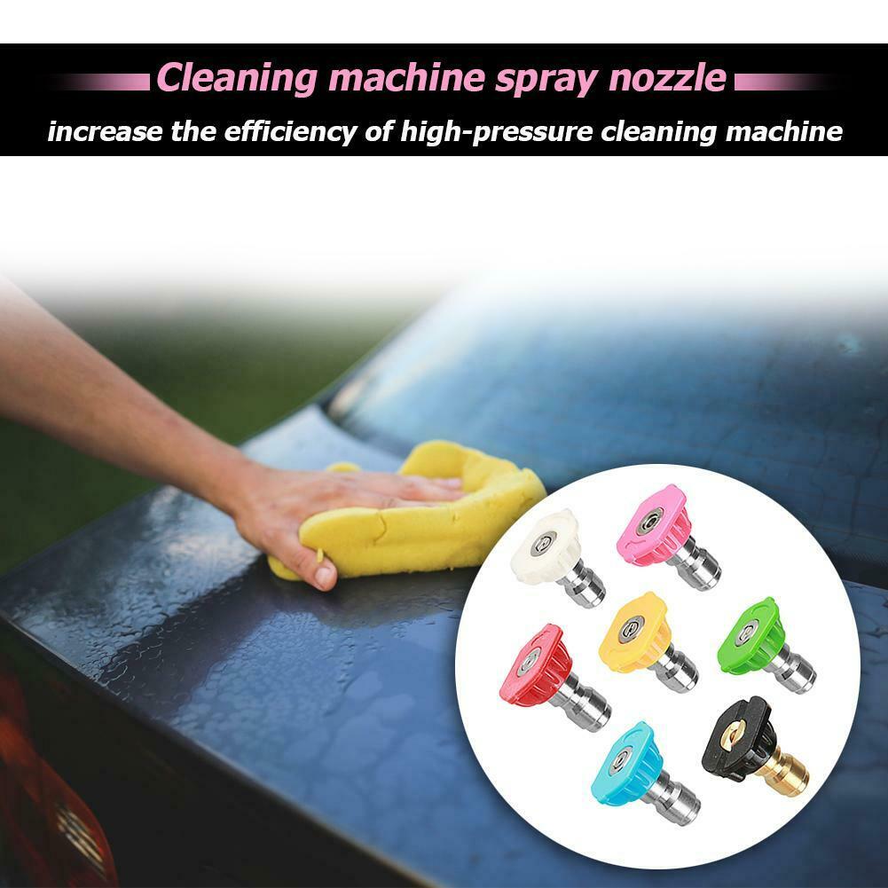7pcs 1/4 inch High Pressure Washer Car Jet Lance Spray Nozzles Tip 7 Color @