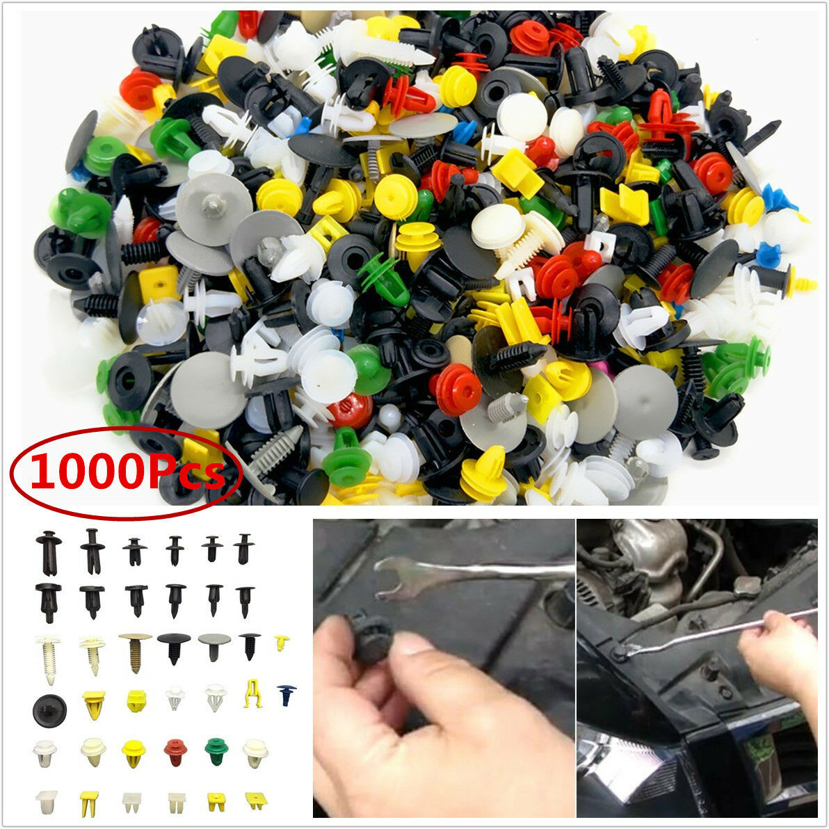 1000pc Car Fender Push Retainer Pin Rivet Trim Clip Door Panel Moulding Fastener