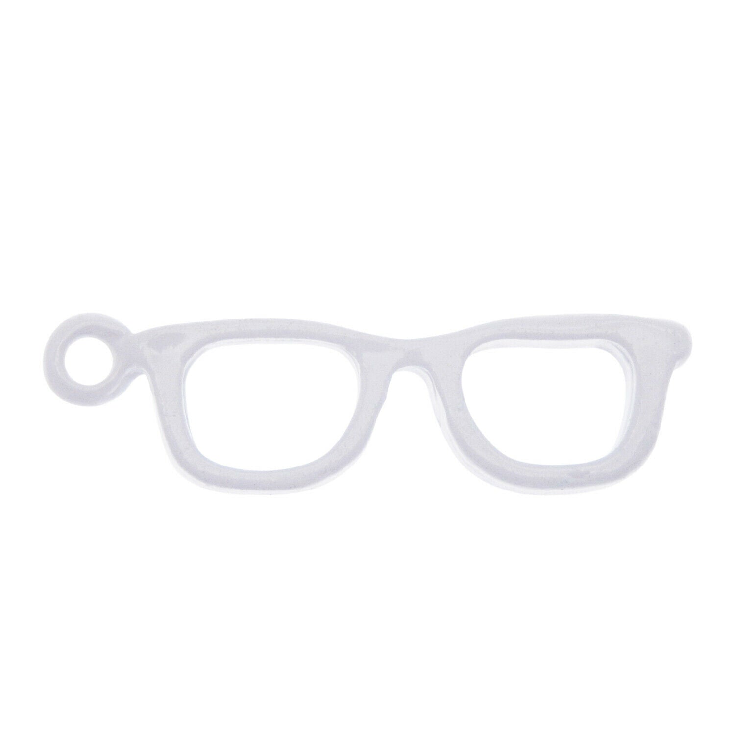 16 pcs White Glasses Frame Enamel Charm Alloy Pendant Earring Findings 32*9mm