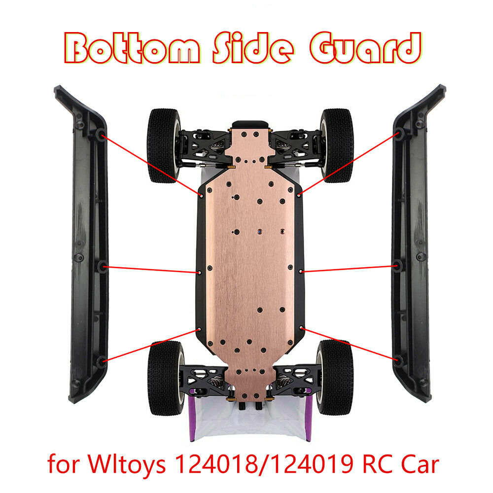 Bottom Side Guard Assembly for Wltoys 1:12 Scale 124018 Vehicle Spare Black