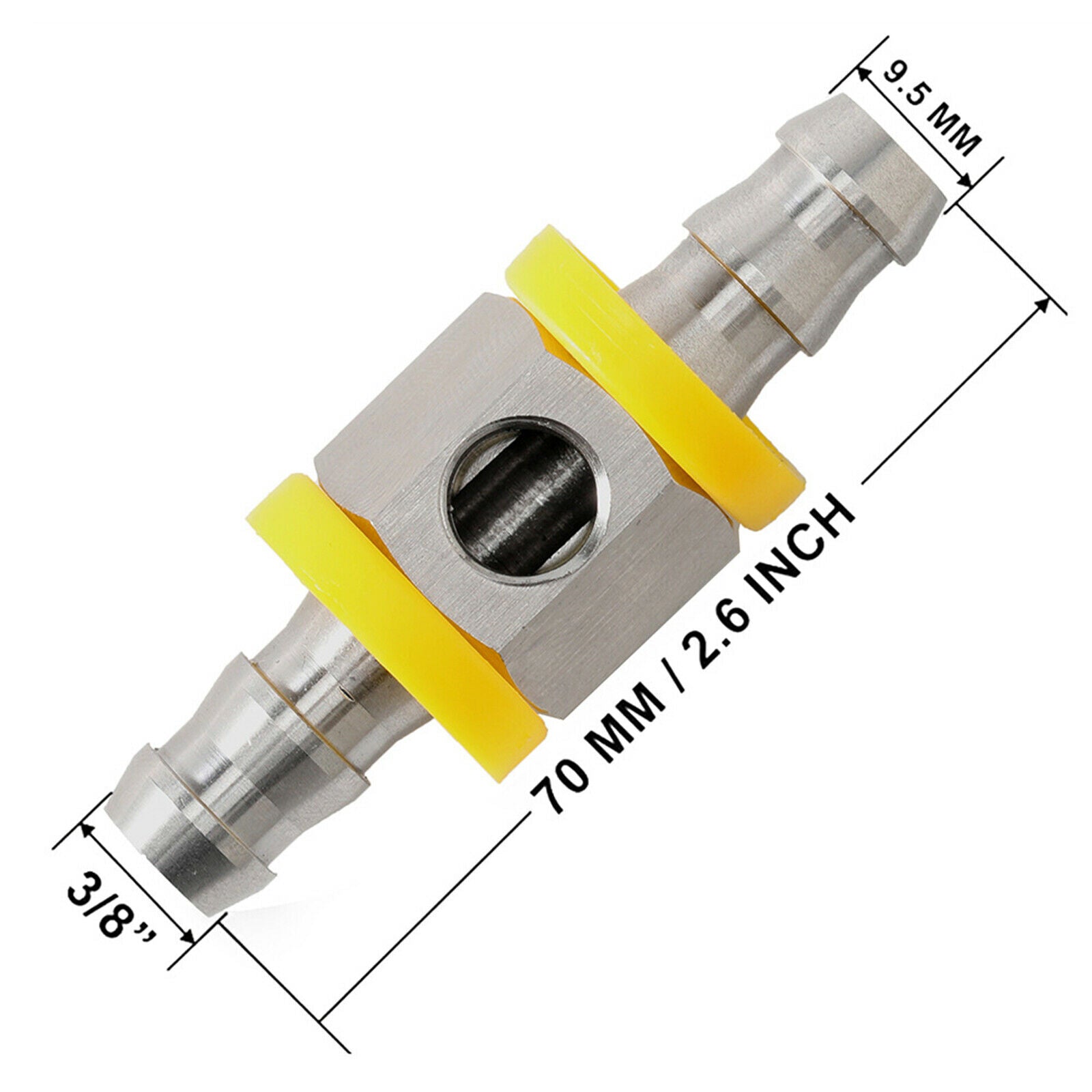 3/8" Car Fuel Line Fuel Pressure Barbed Push Lock Gauge T-Fitting Adapter