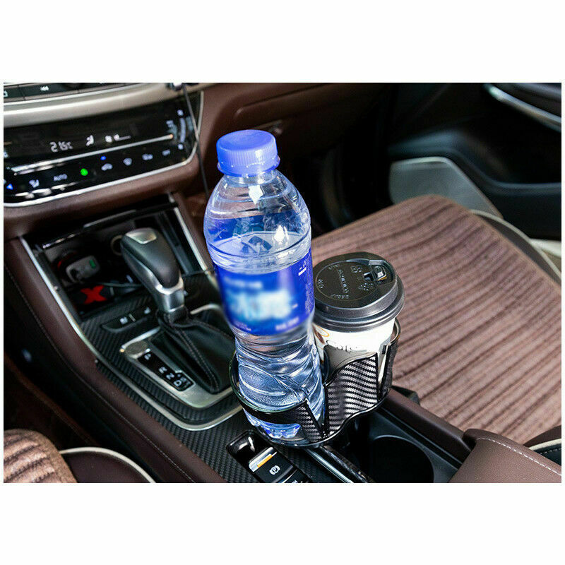 Car Center Console Multi Cup Holder Drinks Bottle Holder Case Carbon Fiber Color