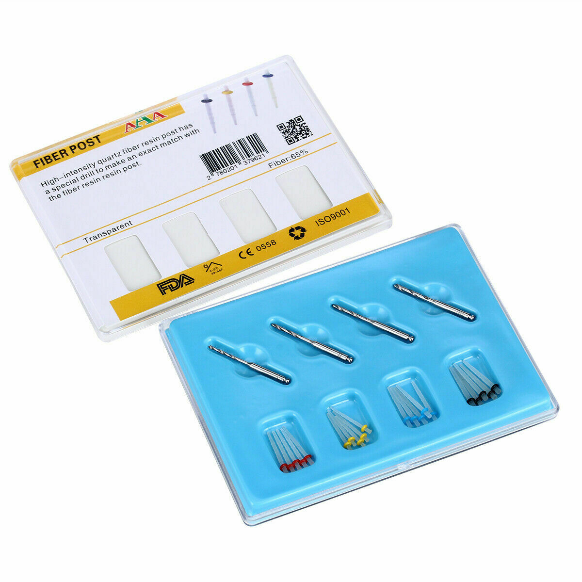 20 Pqts Dental AAA Tornillo de Resina de Poste de Fibra Alta Intensidad Hilo V