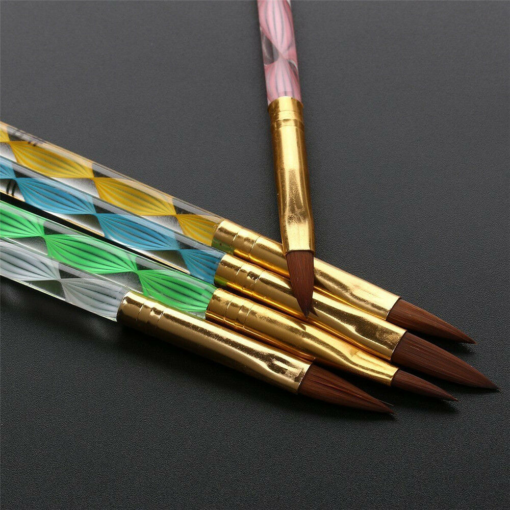 5PCS Acrylic Nail Art UV Gel Carving Pen Brush Liquid Powder No.2 4 6 8 10 ~