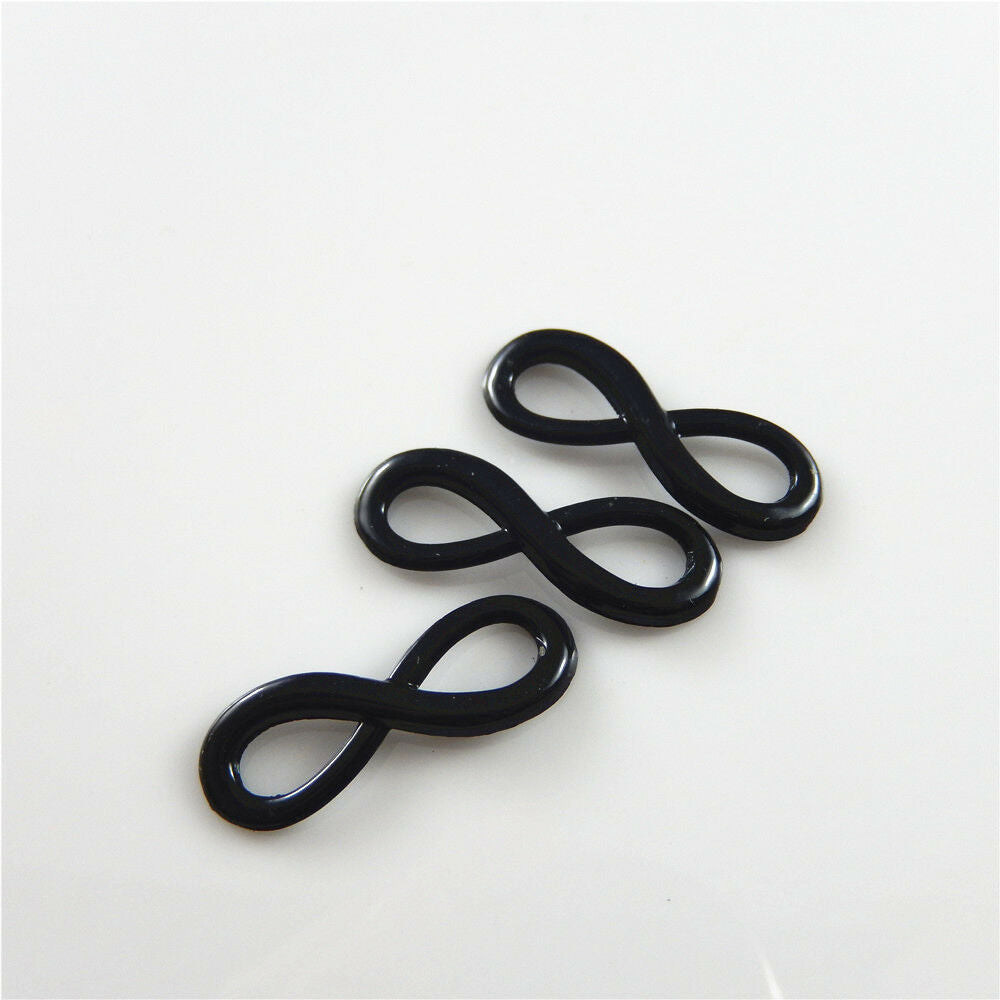 40pcs Electroplated Black Alloy Infinity Charms Pendant Connectors Jewelry 37795