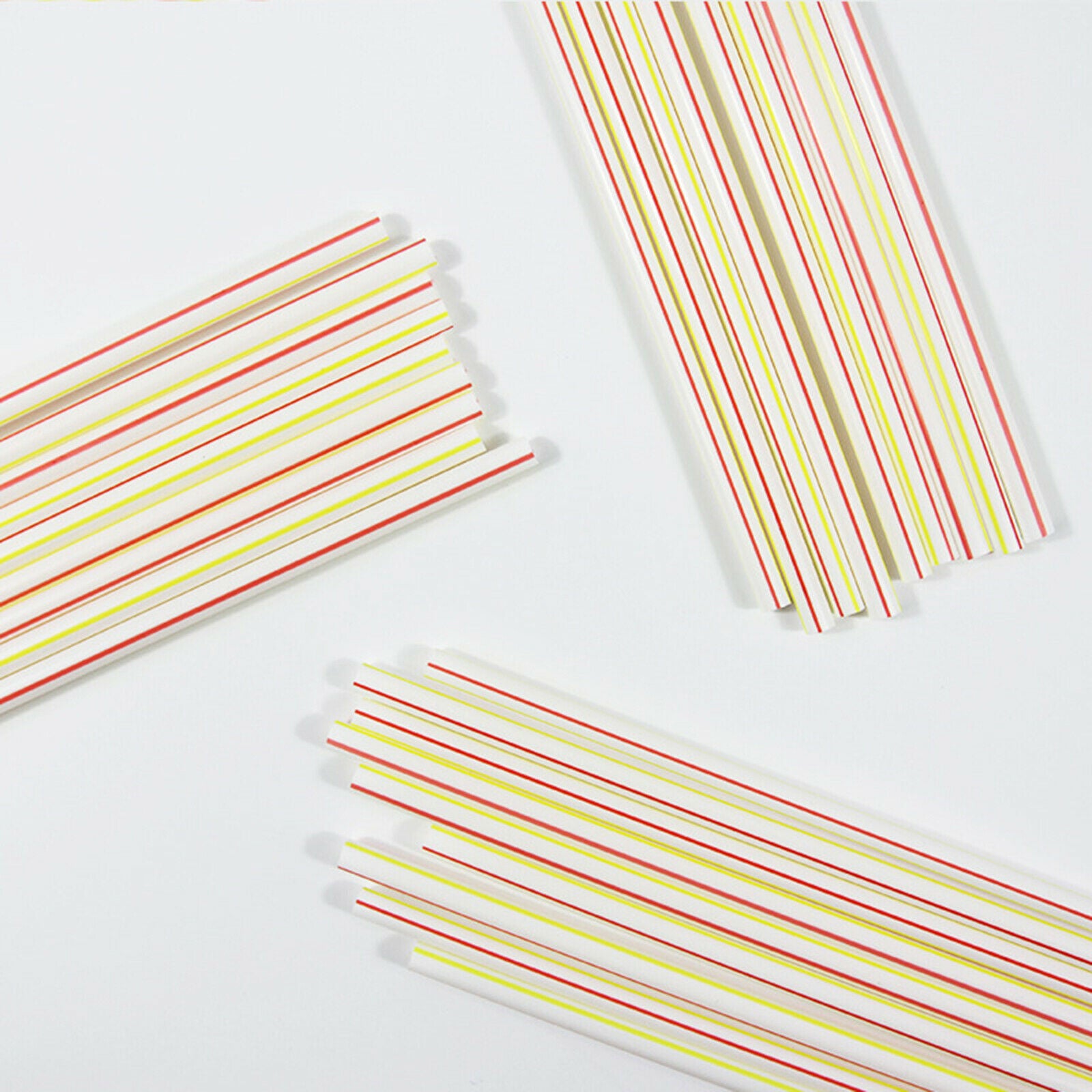 100 Pieces 100 Pack Plastic Disposable Drinking Straws Bendy Stripped Straws