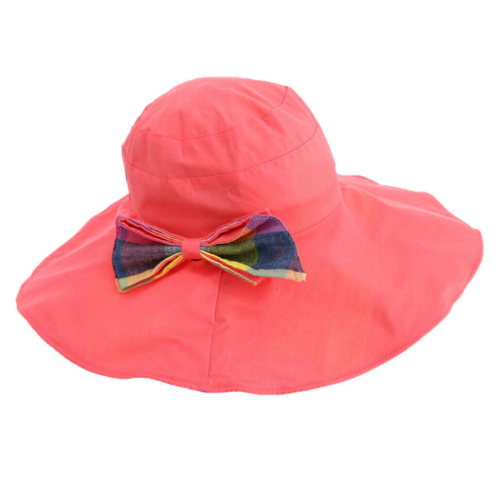 Women Foldable Floppy Reversible Wide Brim Beach Sun Hat Watermelon red