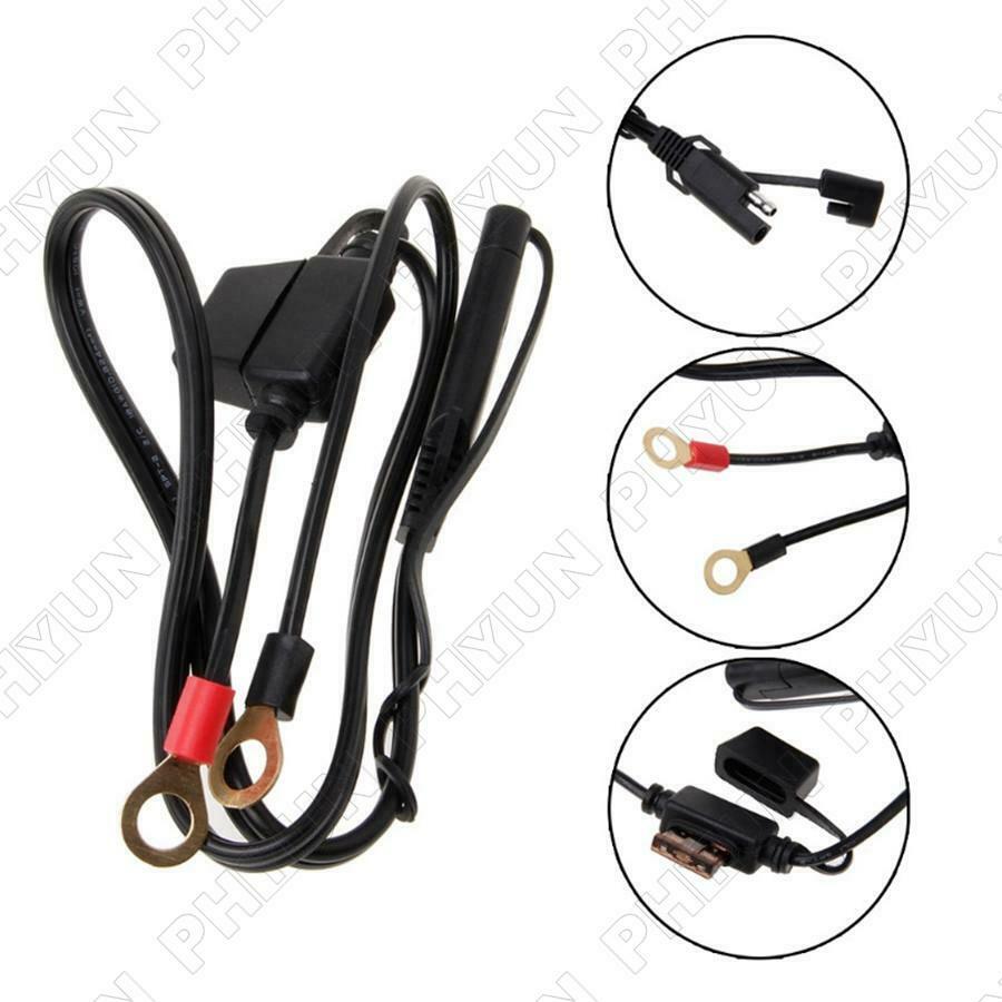12V Motorcycle Battery Charger Cable Terminal To SAE Quick Disconnect Plug