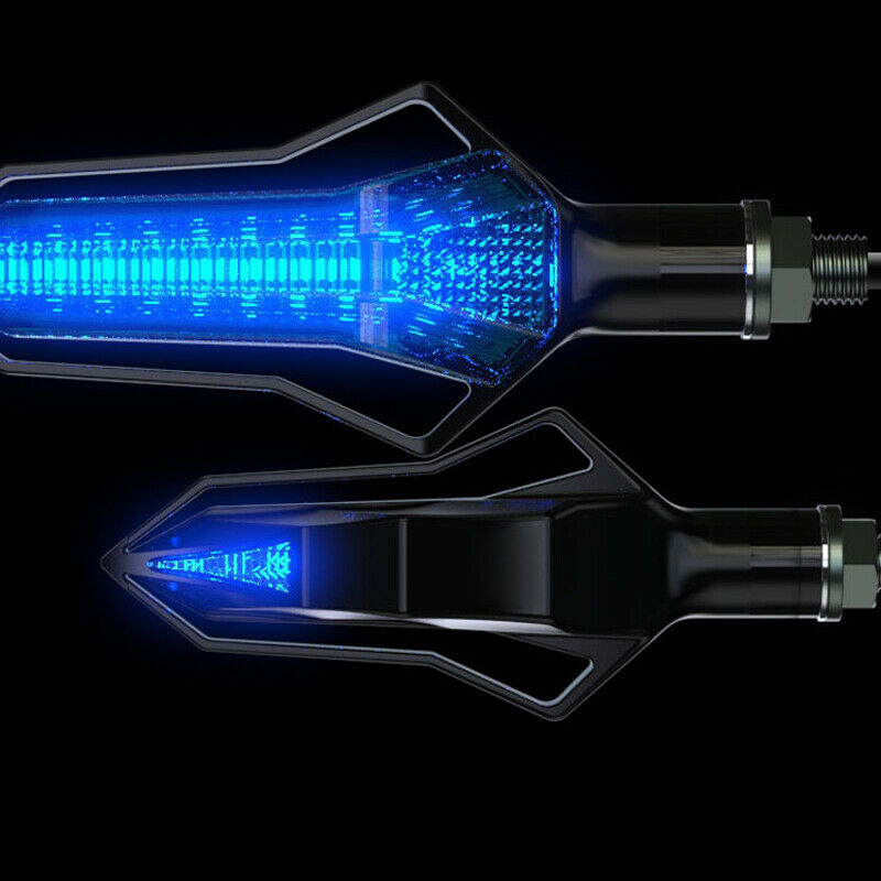 2PCS Blue LED Lamp 12V Motorcycle DRL Running Turn Signal Light Two-color Bulbs
