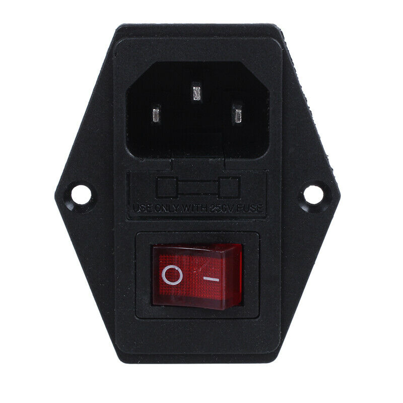 Red light concentrator switch IEC 320 C 14 outlet AC 250 V 10 A P9F2F2
