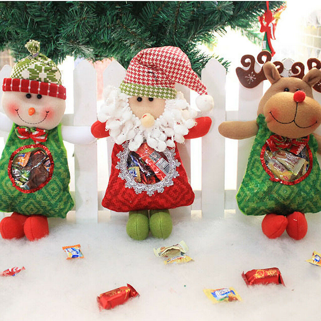 Christmas Sweet Candy Treat Bag  Gift Present Bag Xmas Decor Reindeer Style
