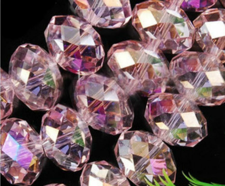 4x6mm Multicolor Pink Natural Crystal Faceted Abacus Loose Bead 98pcs A+