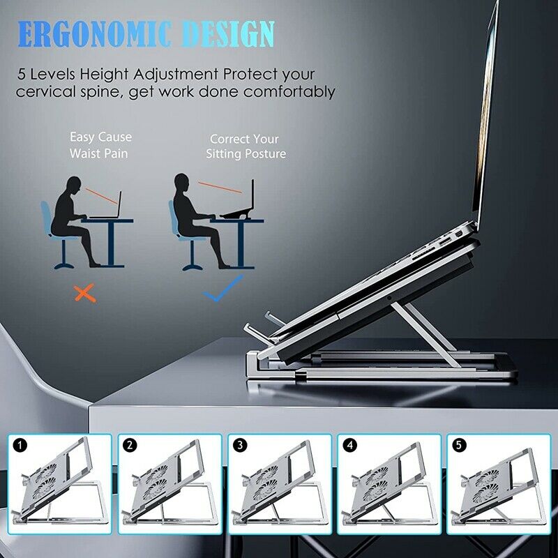 Laptop Stand, Aluminium Laptop Cooler Stand, ebook Laptop Holder, 12 - 15.6 InX8
