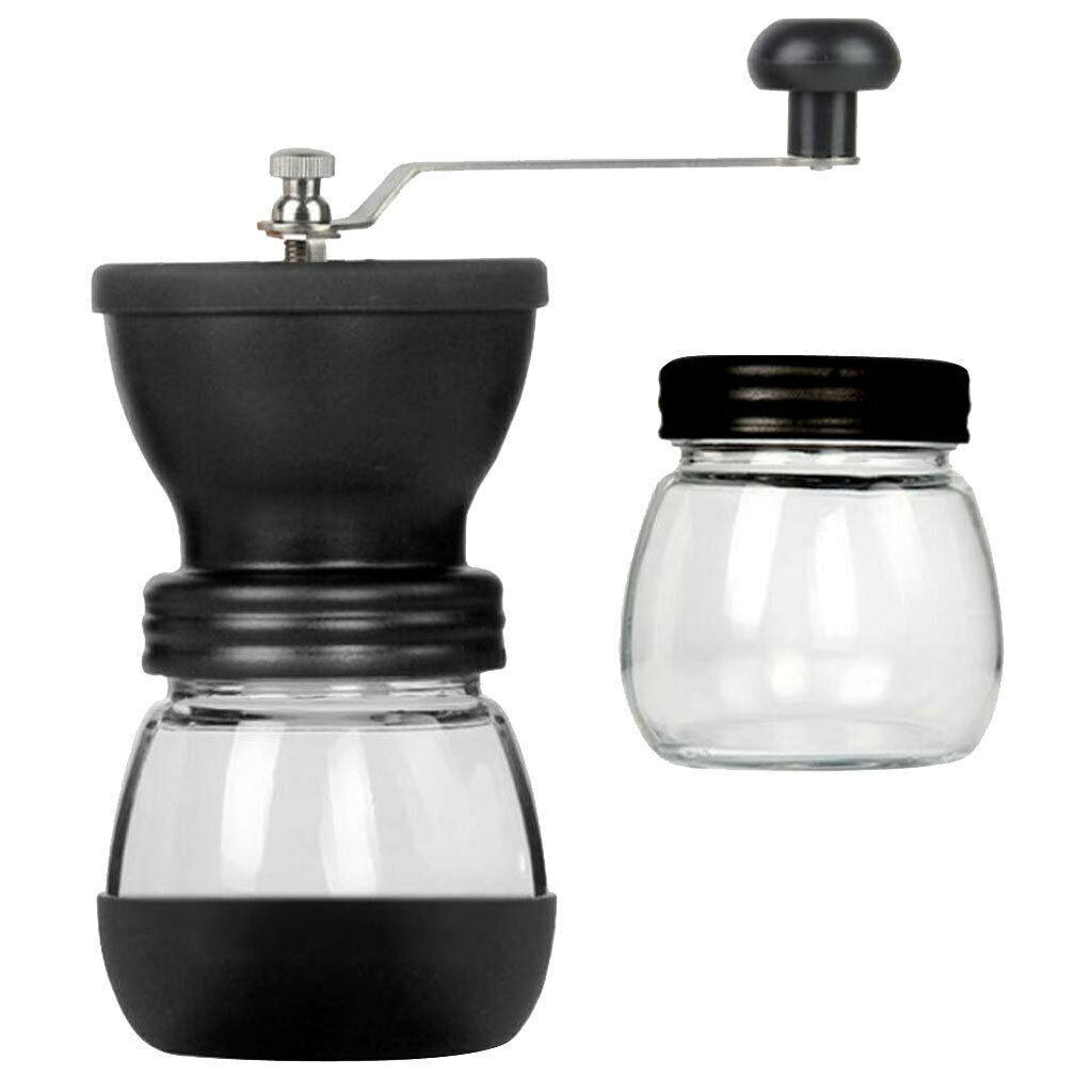 Manual Coffee Grinder Mill Ceramic Conical Burr Grinder + Airtight Canister
