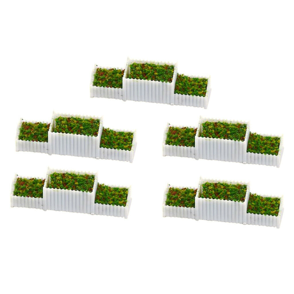 5 lot Plastic N Scale 1:150 Flower Beds Plant for Street Train Diorama